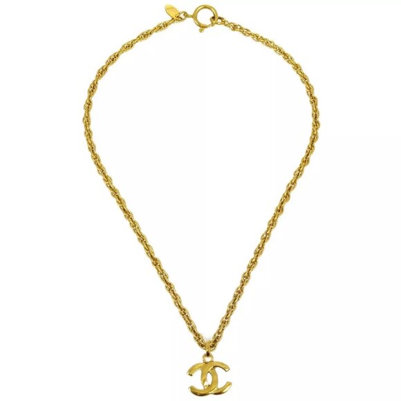 Chanel Gold CC Pendant Necklace - Picture 1 of 4